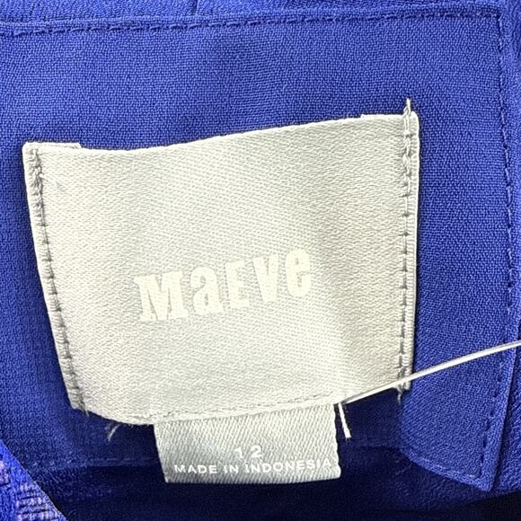 New Anthropologie Maeve Blue & Purple Mini Dress Sz. 12 Sleeveless Side Pockets‎ - Picture 6 of 7